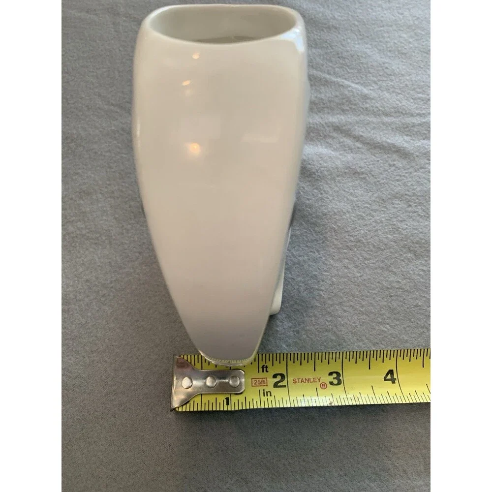 White Elephant Vase Floral Planter Ceramic 99 INTL Mid Modern Lucky Bamboo